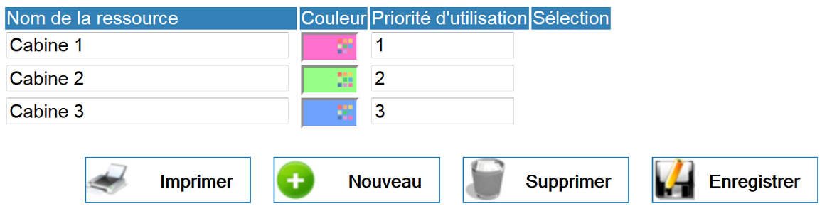 Gestion Lieux et Cabines