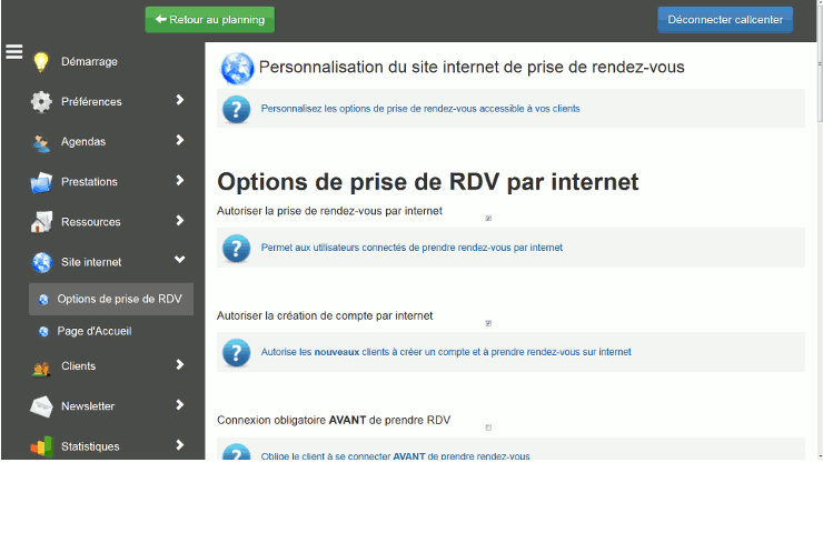 Options réservation en ligne pour medecin