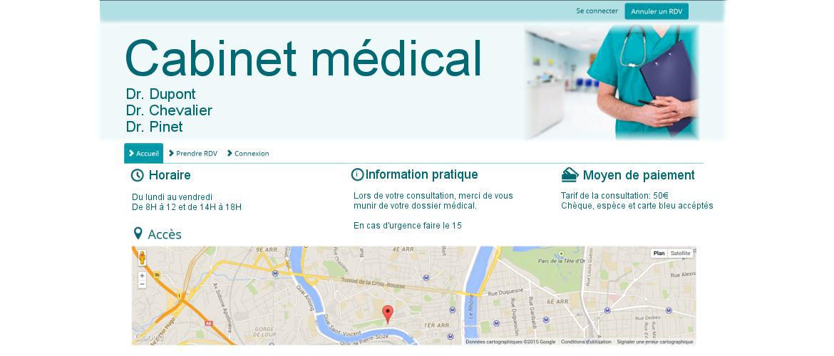 Site internet pour médecin avec RDV en ligne