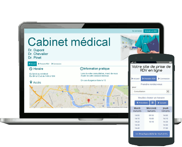 Site internet pour médecin sur tablette et portable